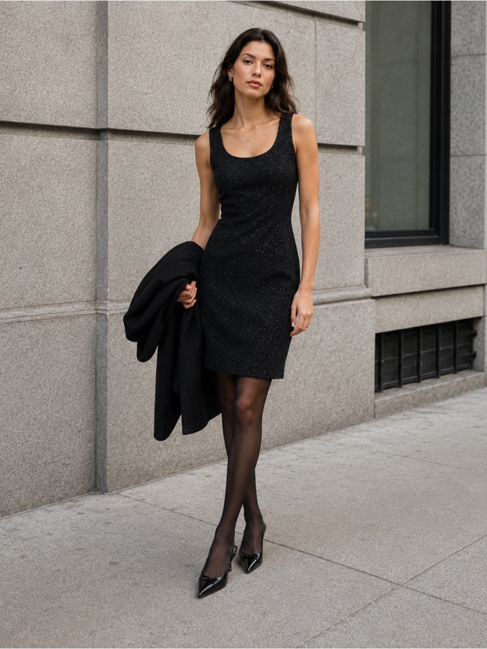Ralph Lauren Purple Label Wool Speckled Sheath Dress Size 2 USA
